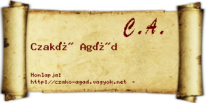 Czakó Agád névjegykártya